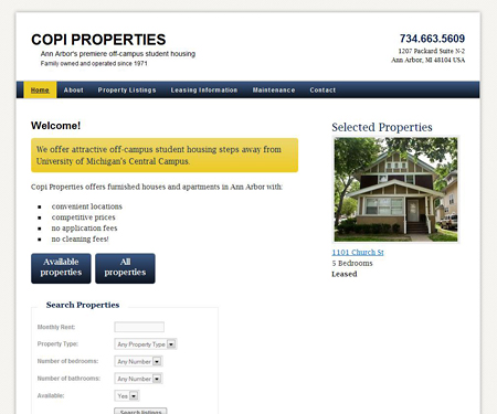 Copi Properties website