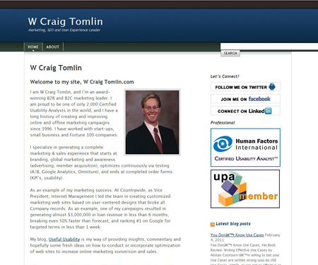 W Craig Tomlin website
