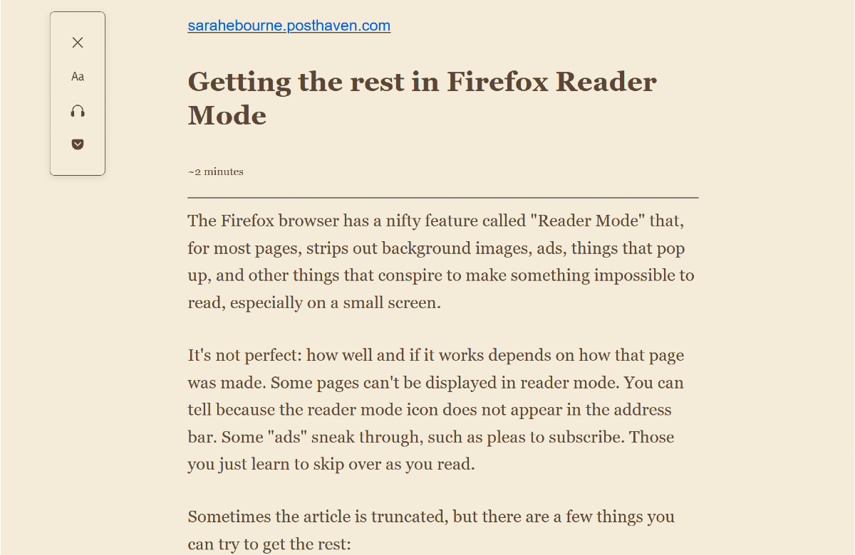 Quick Tip Firefox Reader View Lireo Designs