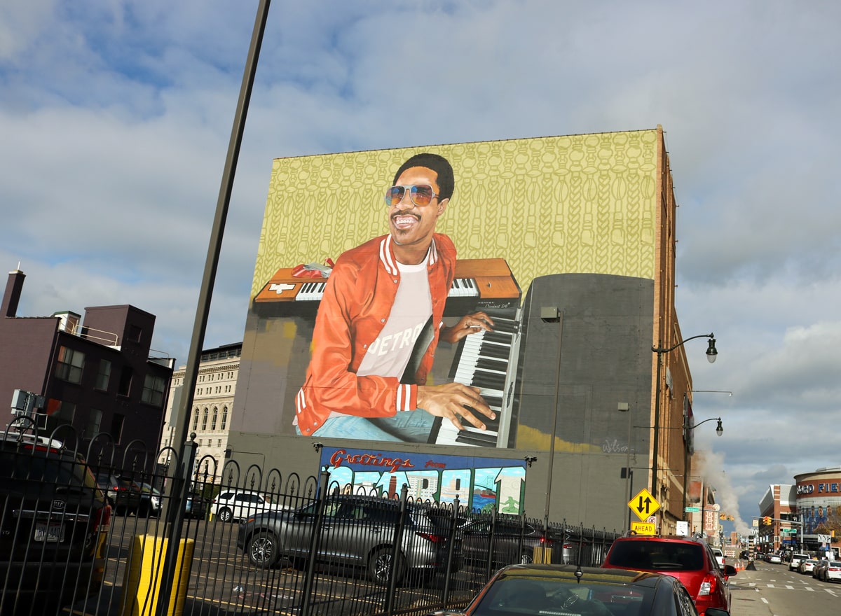 Photo of the Week Stevie Wonder Mural at Detroit Music Hall Center for